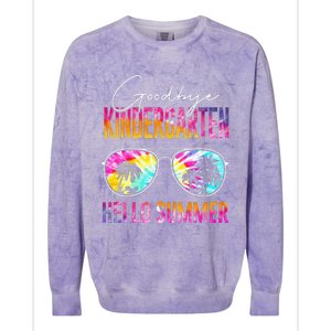 Tie Dye Goodbye Kindergarten Hello Summer Last Day Of School Colorblast Crewneck Sweatshirt