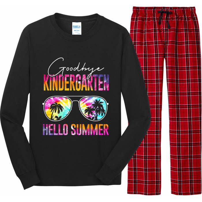 Tie Dye Goodbye Kindergarten Hello Summer Last Day Of School Long Sleeve Pajama Set