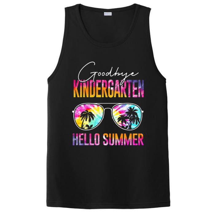 Tie Dye Goodbye Kindergarten Hello Summer Last Day Of School PosiCharge Competitor Tank