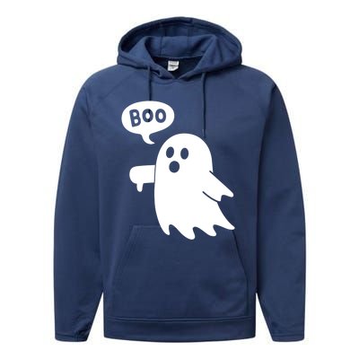 Thumbs Down Ghost Screaming Boo Disapproval Ghost Halloween Gift Performance Fleece Hoodie