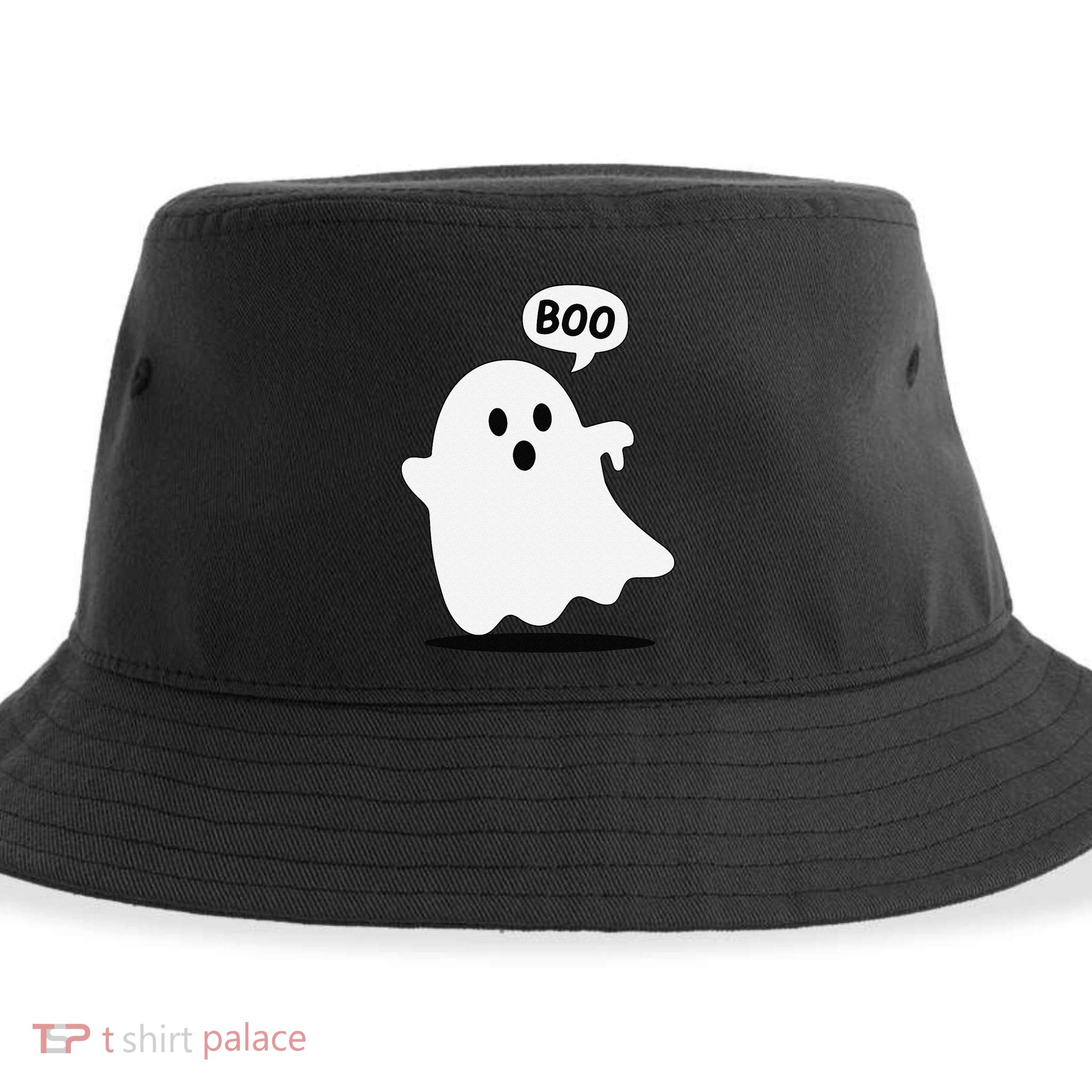 Thumbs Down Ghost Screaming Boo Disapproval Ghost Halloween Sustainable Bucket Hat