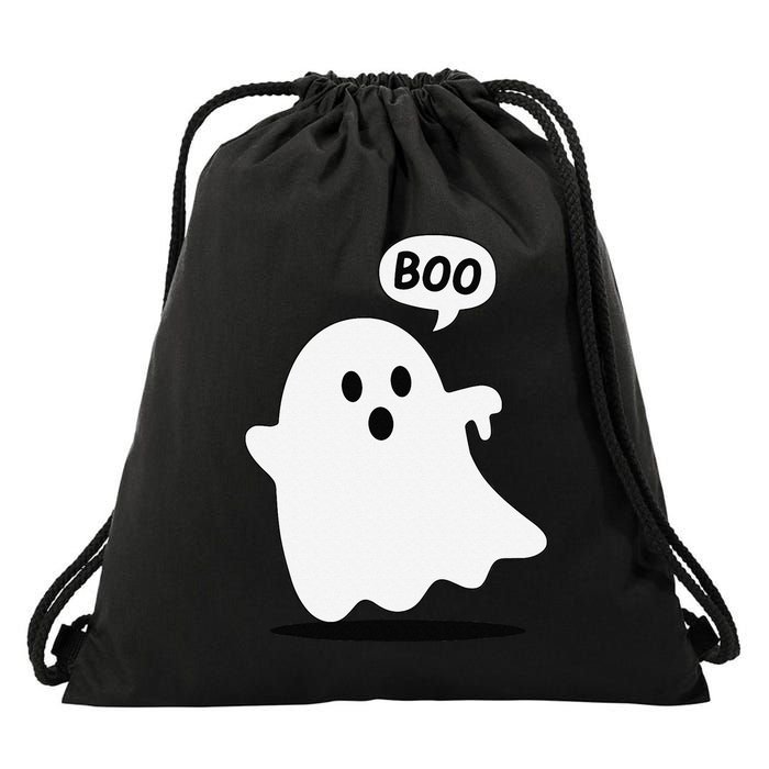 Thumbs Down Ghost Screaming Boo Disapproval Ghost Halloween Drawstring Bag
