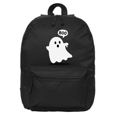 Thumbs Down Ghost Screaming Boo Disapproval Ghost Halloween 16 in Basic Backpack
