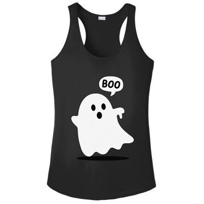 Thumbs Down Ghost Screaming Boo Disapproval Ghost Halloween Ladies PosiCharge Competitor Racerback Tank