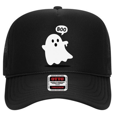 Thumbs Down Ghost Screaming Boo Disapproval Ghost Halloween Trucker Hat