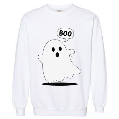 Thumbs Down Ghost Screaming Boo Disapproval Ghost Halloween Garment-Dyed Sweatshirt