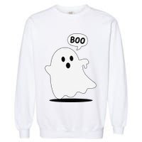 Thumbs Down Ghost Screaming Boo Disapproval Ghost Halloween Garment-Dyed Sweatshirt