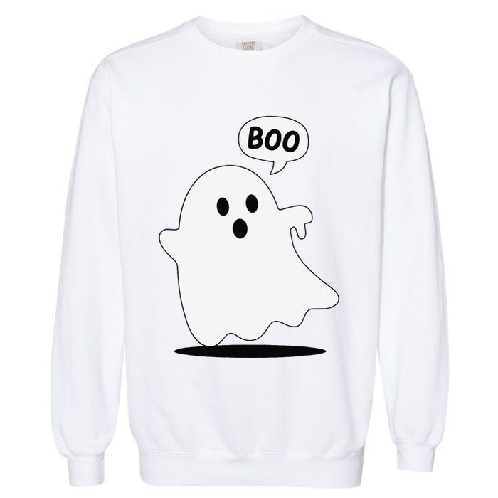 Thumbs Down Ghost Screaming Boo Disapproval Ghost Halloween Garment-Dyed Sweatshirt