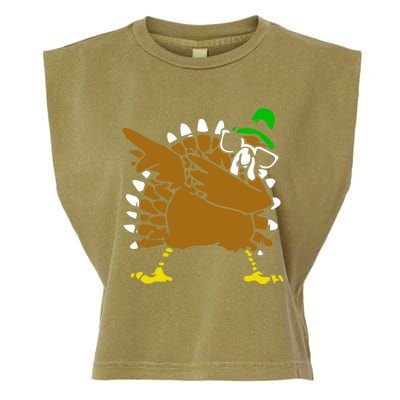 Turkey Day Gift Funny Dabbing Turkey Thanksgiving Day Gift Garment-Dyed Women's Muscle Tee