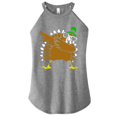 Turkey Day Gift Funny Dabbing Turkey Thanksgiving Day Gift Women’s Perfect Tri Rocker Tank