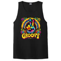 Tie Dye Groovy Peace Sign Hippie PosiCharge Competitor Tank