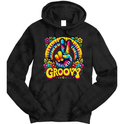 Tie Dye Groovy Peace Sign Hippie Tie Dye Hoodie