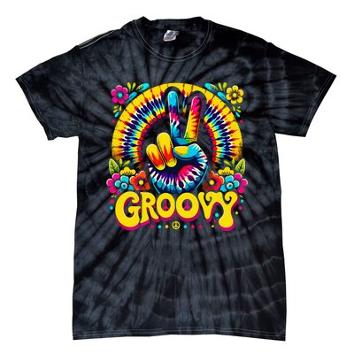 Tie Dye Groovy Peace Sign Hippie Tie-Dye T-Shirt