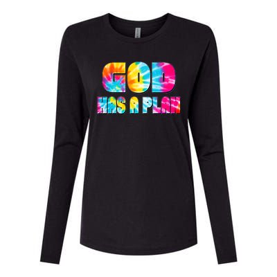 Tie Dye God Has A Plan Womens Cotton Relaxed Long Sleeve T-Shirt