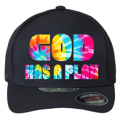 Tie Dye God Has A Plan Flexfit Unipanel Trucker Cap