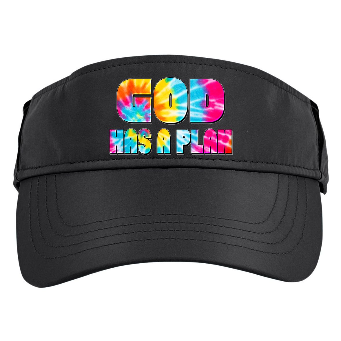 Tie Dye God Has A Plan Adult Drive Performance Visor