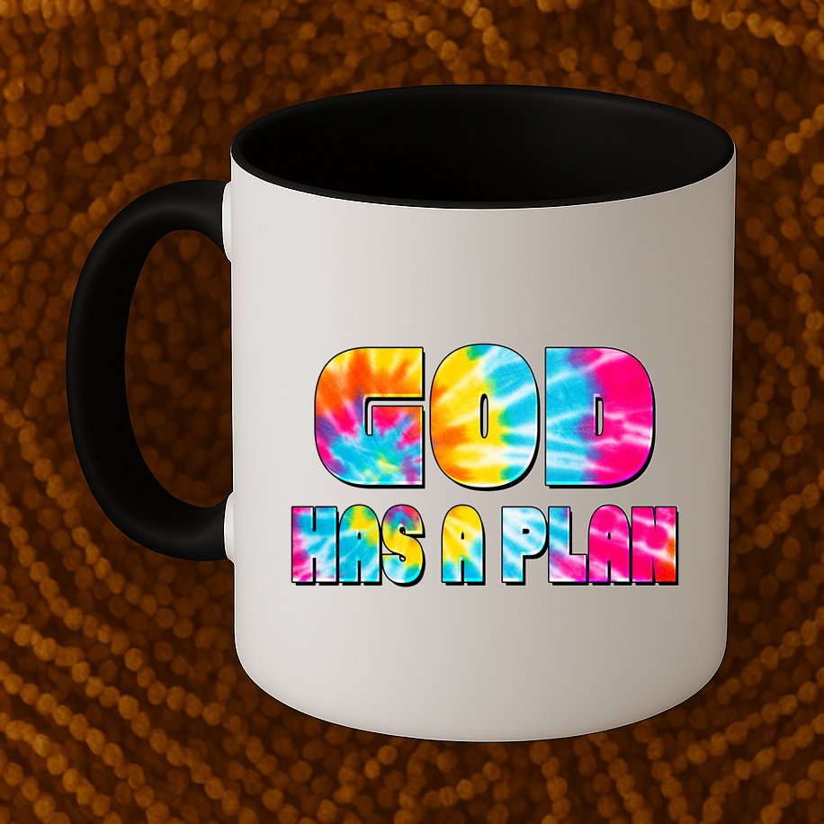 Tie Dye God Has A Plan Mug