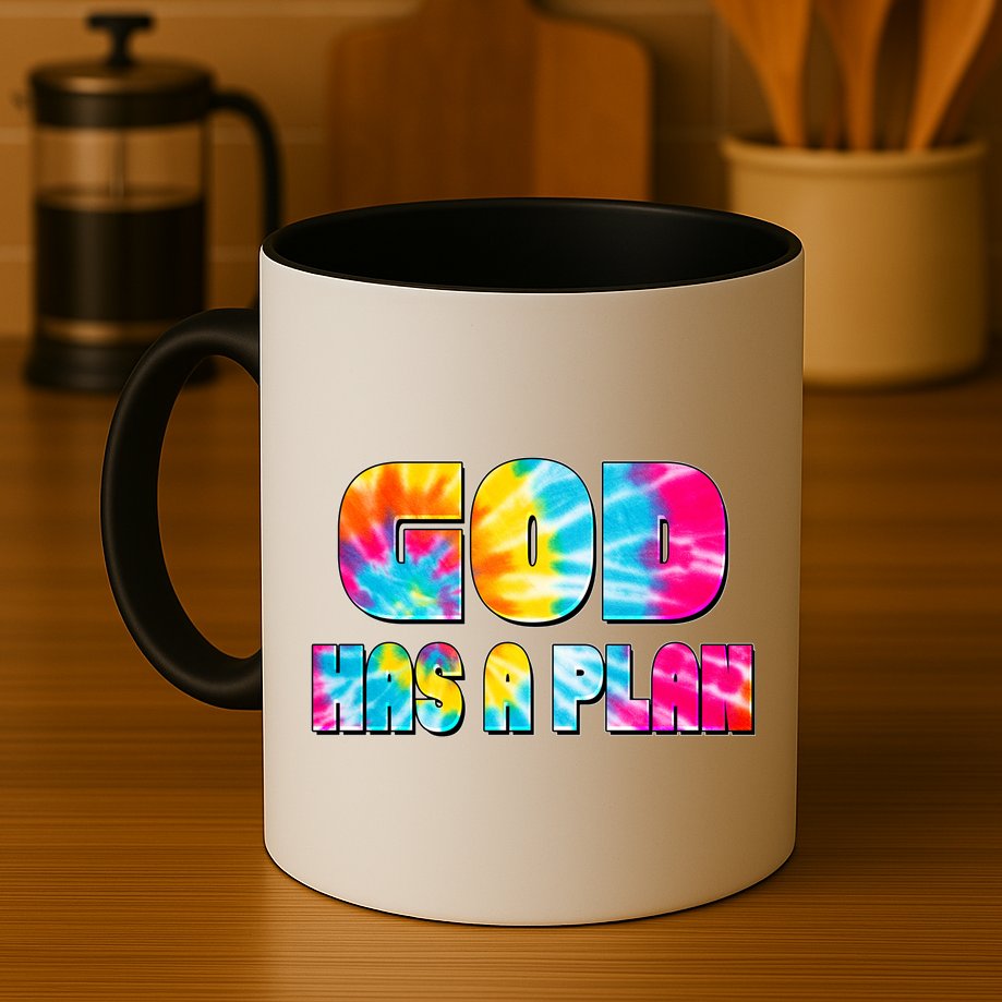 Tie Dye God Has A Plan Mug
