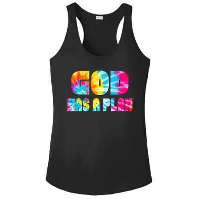 Tie Dye God Has A Plan Ladies PosiCharge Competitor Racerback Tank