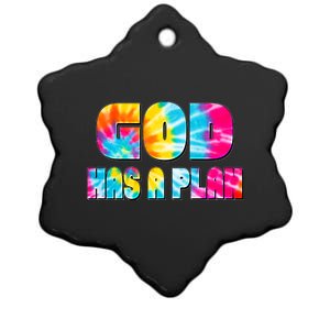 Tie Dye God Has A Plan Ceramic Star Ornament