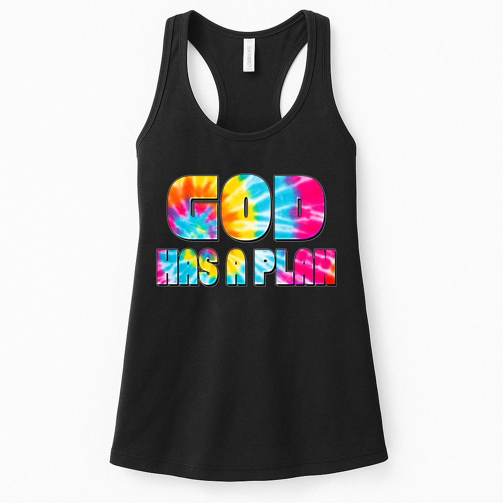 Tie Dye God Has A Plan Womens Tank Top