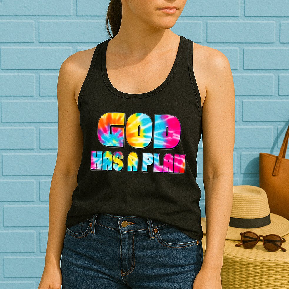 Tie Dye God Has A Plan Womens Tank Top