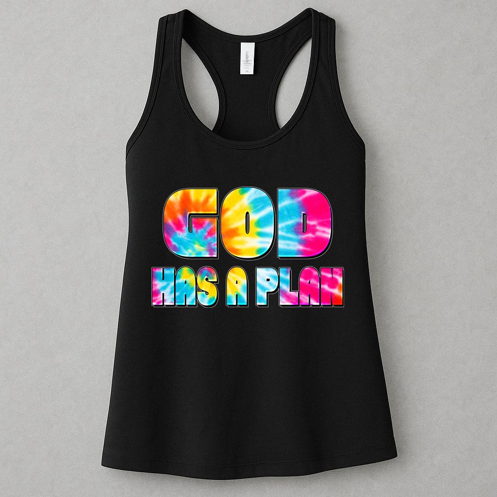 Tie Dye God Has A Plan Womens Tank Top