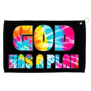 Tie Dye God Has A Plan Grommeted Golf Towel