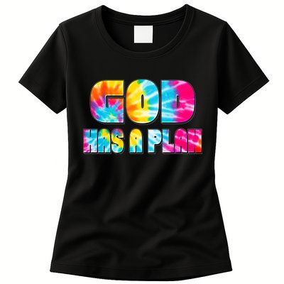 Tie Dye God Has A Plan Womens T-Shirt