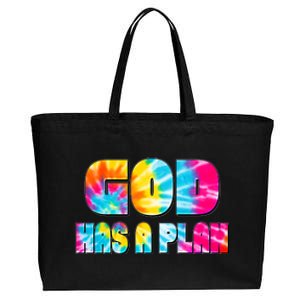 Tie Dye God Has A Plan Cotton Canvas Jumbo Tote