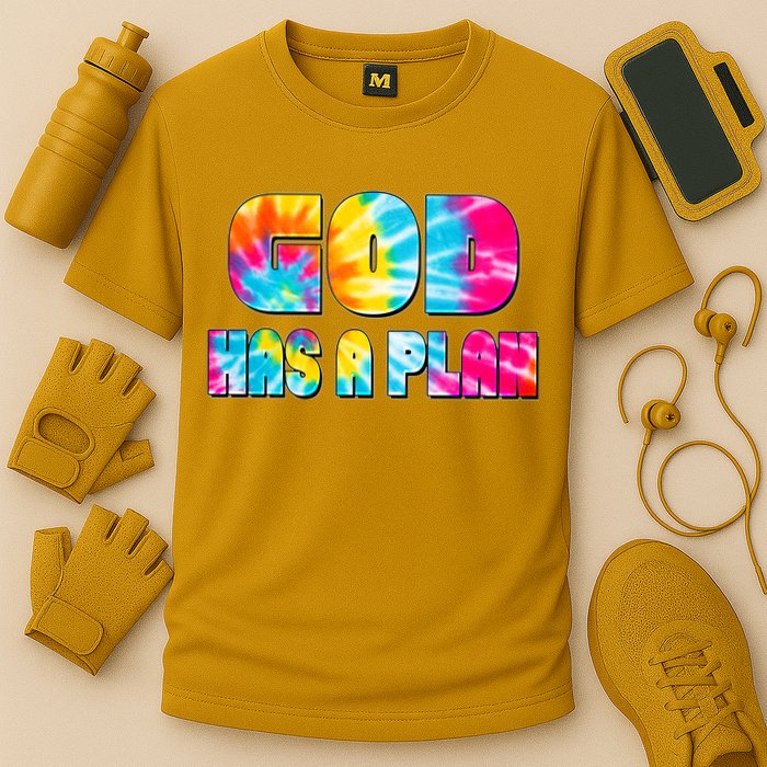 Tie Dye God Has A Plan Cooling Performance Crew T-Shirt