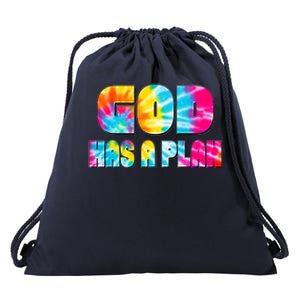 Tie Dye God Has A Plan Drawstring Bag