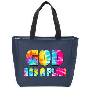 Tie Dye God Has A Plan Zip Tote Bag