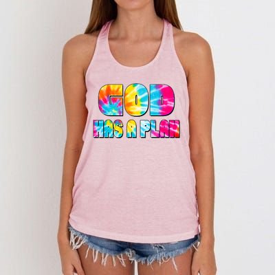 Tie Dye God Has A Plan Women's Knotted Racerback Tank