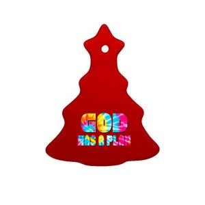 Tie Dye God Has A Plan Ceramic Tree Ornament