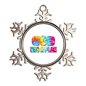 Tie Dye God Has A Plan Metallic Star Ornament