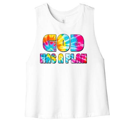 Tie Dye God Has A Plan Women's Racerback Cropped Tank