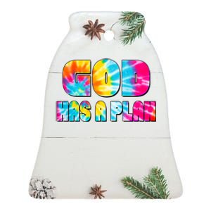 Tie Dye God Has A Plan Ceramic Bell Ornament