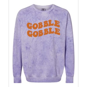 Thanksgiving Day Gobble Gobble Funny Turkey Trot Gift Colorblast Crewneck Sweatshirt