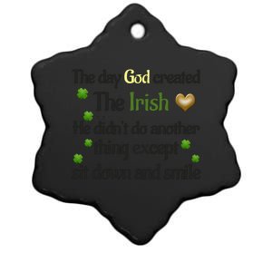 The Day God Created The Irish Cool Gift Ceramic Star Ornament