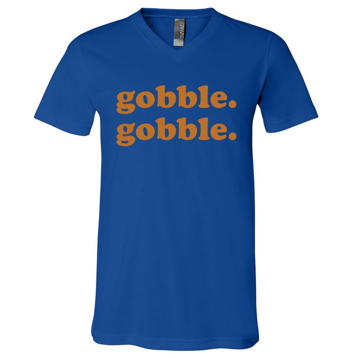 Thanksgiving Day Gobble Gobble Turkey Trot Funny Gift V-Neck T-Shirt