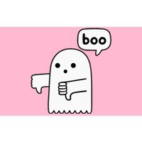 Thumbs Down Ghost Screaming Boo Disapproval Bumper Sticker