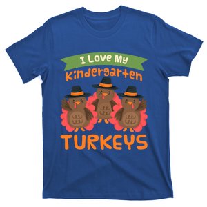 Turkey Day Gift I Love My Kindergarten Turkeys Cute Gift T-Shirt