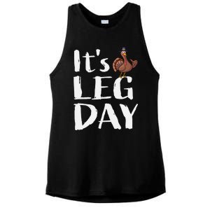 Turkey Day Great Gift Its Leg Day Funny Thanksgiving Gift Ladies PosiCharge Tri-Blend Wicking Tank