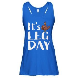 Turkey Day Great Gift Its Leg Day Funny Thanksgiving Gift Ladies Essential Flowy Tank