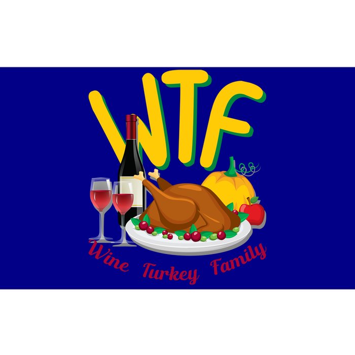 Turkey Day Gift Wtf Wine Turkey Family Thanksgiving Day Great Gift Bumper Sticker