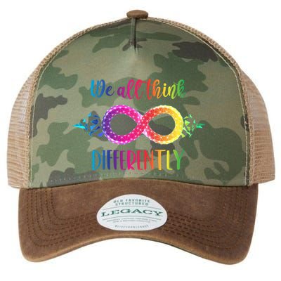 Think Differently Glass Infinity Symbol Autism Awareness Legacy Tie Dye Trucker Hat