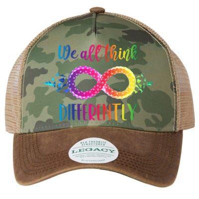 Think Differently Glass Infinity Symbol Autism Awareness Legacy Tie Dye Trucker Hat