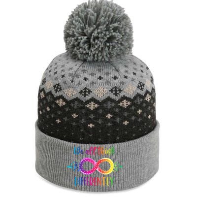 Think Differently Glass Infinity Symbol Autism Awareness The Baniff Cuffed Pom Beanie