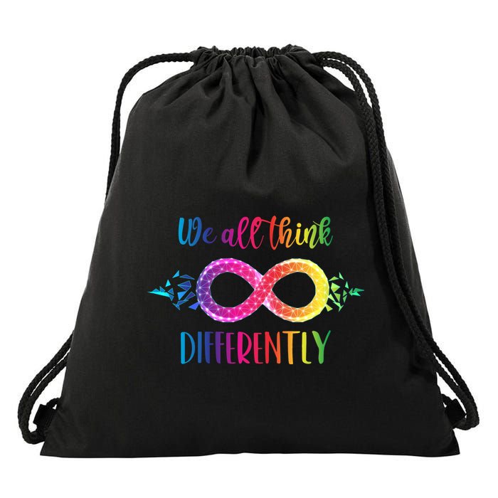 Think Differently Glass Infinity Symbol Autism Awareness Drawstring Bag
